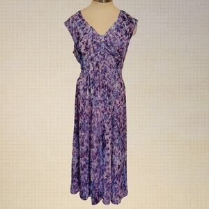 Evan Picone Purple Sleeveless Midi Fit and Flare Dress Size 14